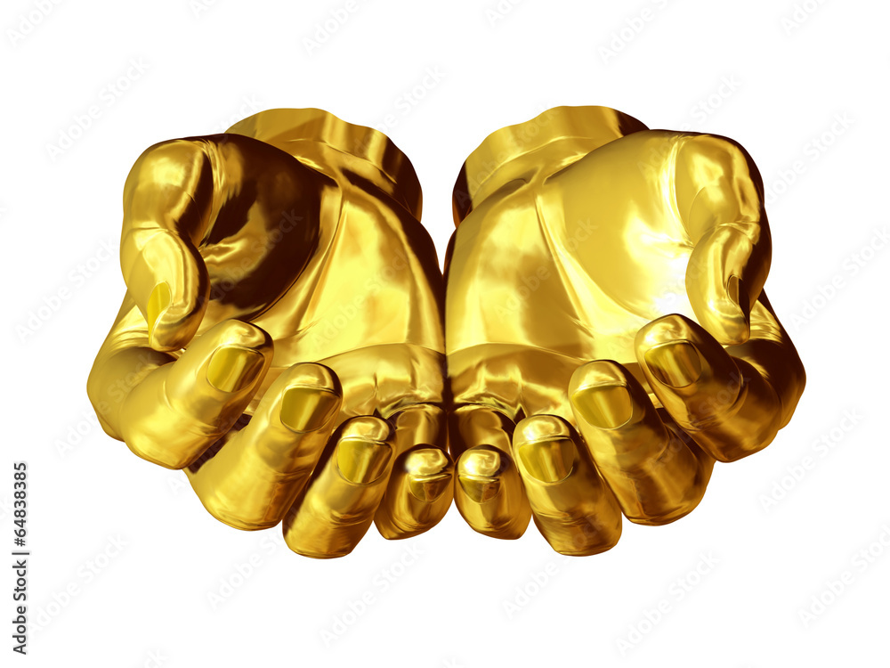 golden Hands forming a bowl Stock Illustration | Adobe Stock