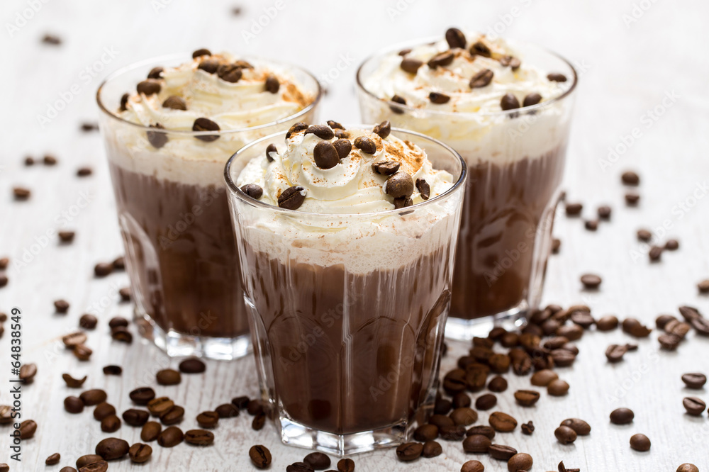 Coffee cocktail with cream foam Coffee cocktail with cream foam