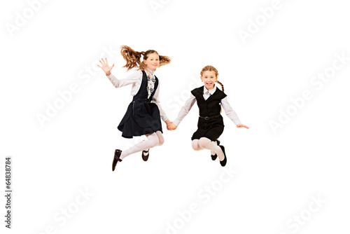 girls jumping