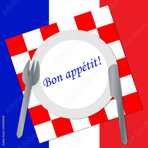 Icon for French cuisine with French text for Enjoy your meal!