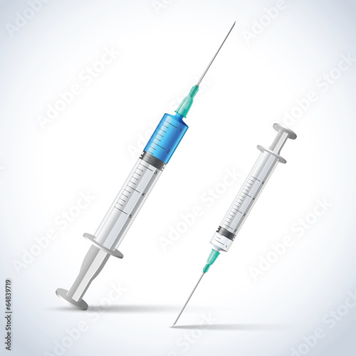 Realistic syringes emblem