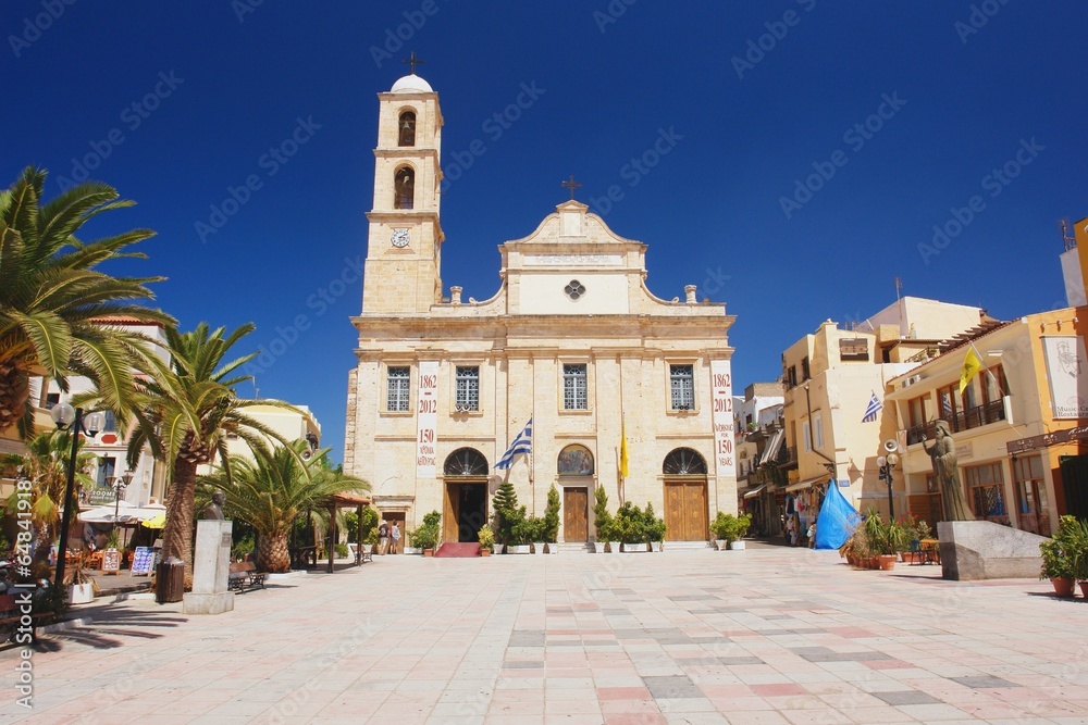 Orthodox church on the square in Chania, Crete