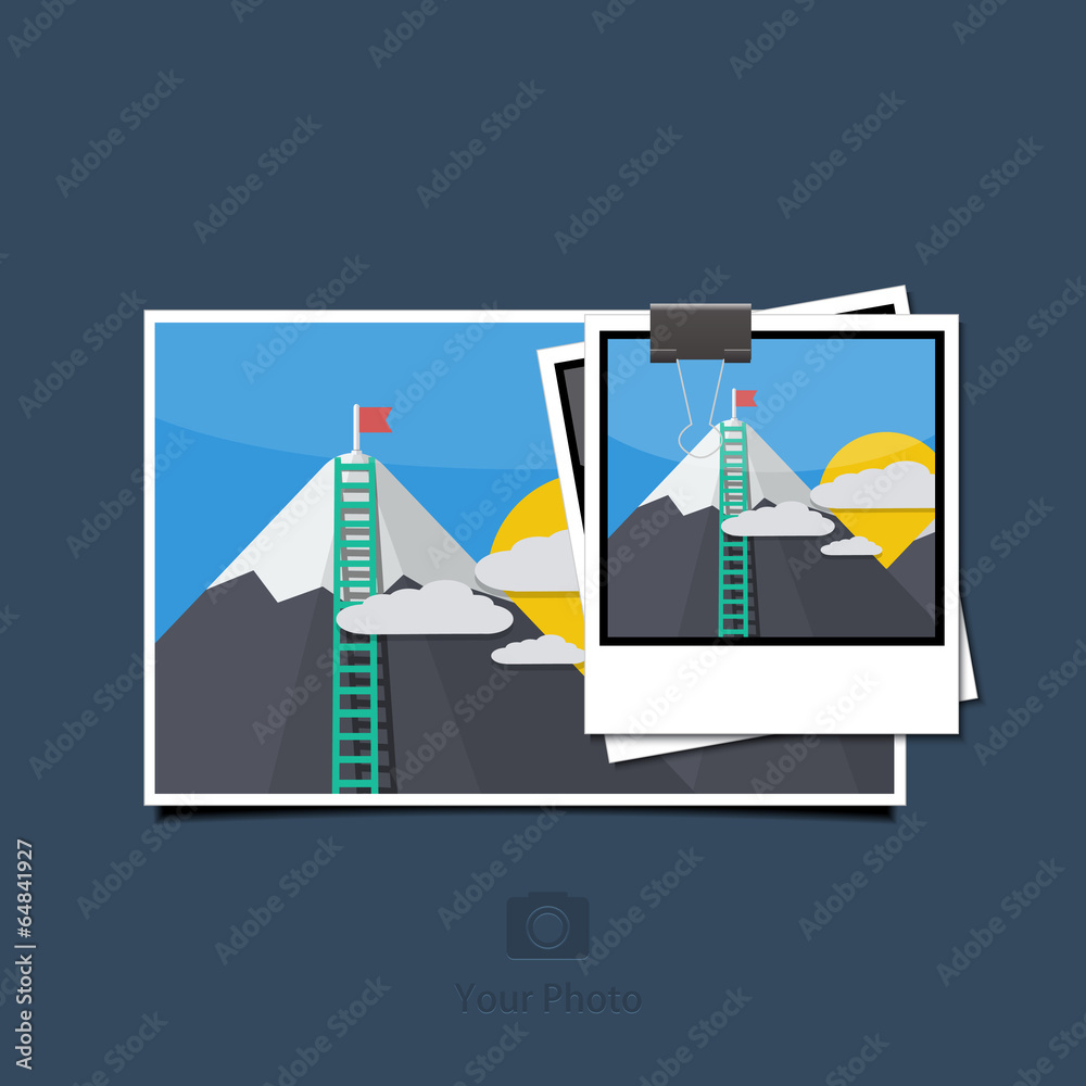 Obraz premium vector modern photo set on blue background.