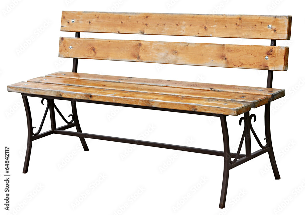 Fototapeta premium garden bench isolated on white background