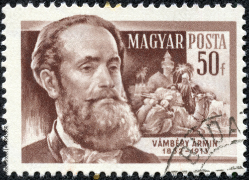 stamp printed by Hungary, shows Armin Vambery photo