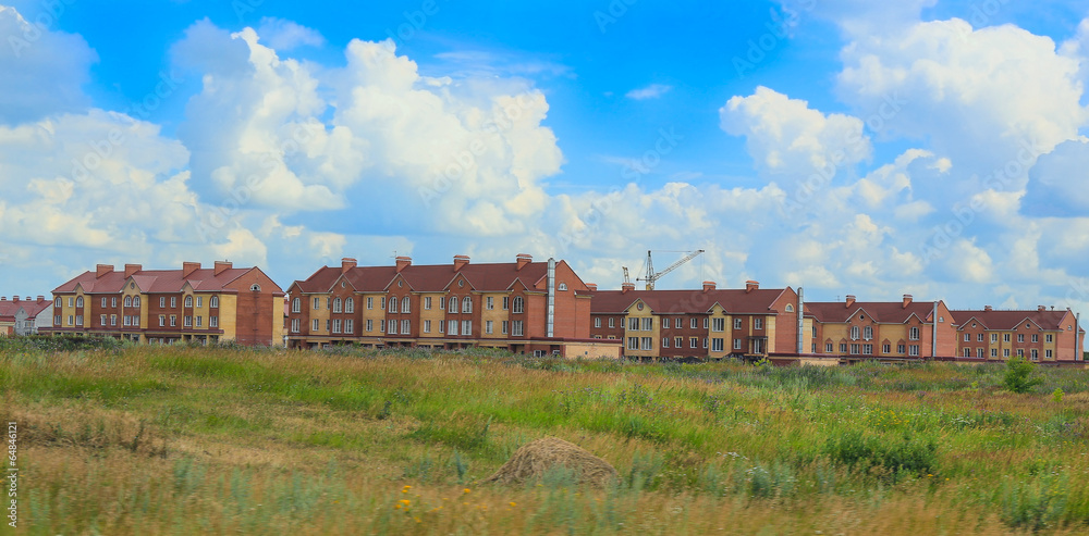 construction of new houses in the field construction of new houses in the field