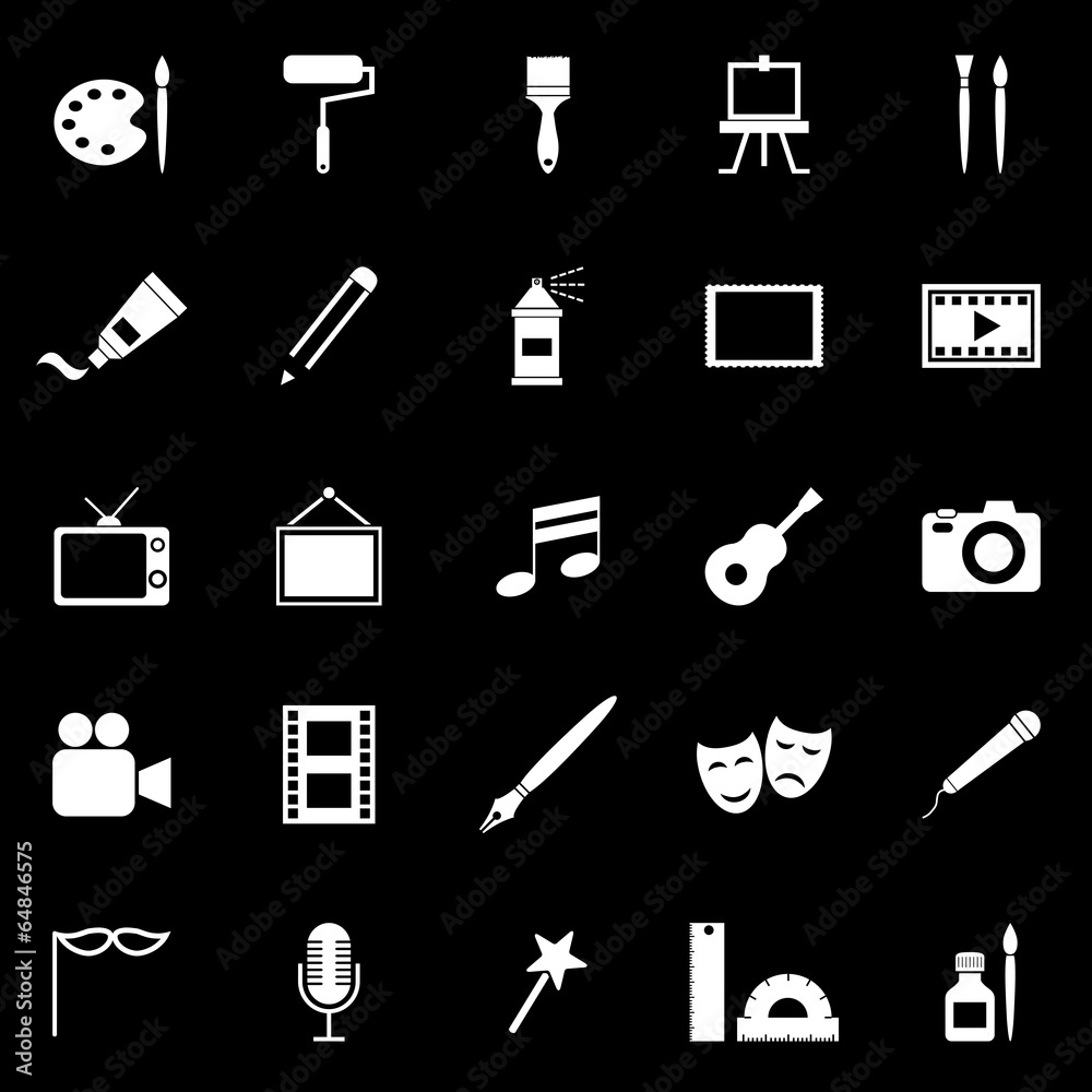 Art icons on black background