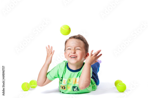 boy catches the ball