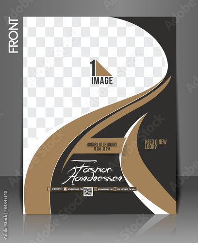 Fashion Hairdresser Front Flyer Design.