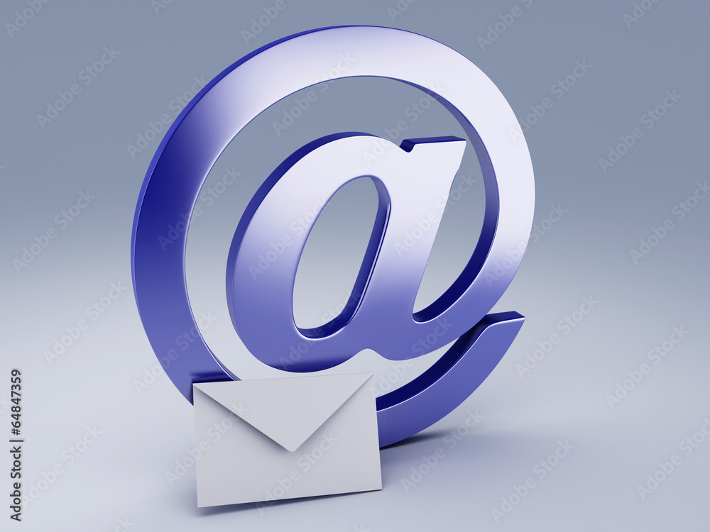 AT symbol and Email icon. AT symbol and Email icon.