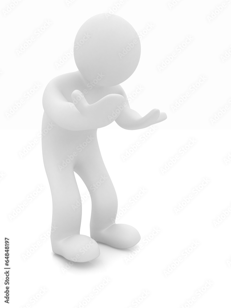 3d man isolated on white. Series: human emotions - bewilderment 3d man isolated on white. Series: human emotions - bewilderment