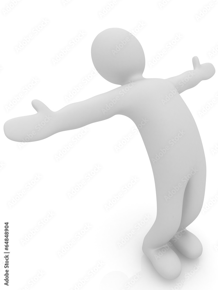 3d man isolated on white. Series: morning exercises - flexibilit 3d man isolated on white. Series: morning exercises - flexibilit