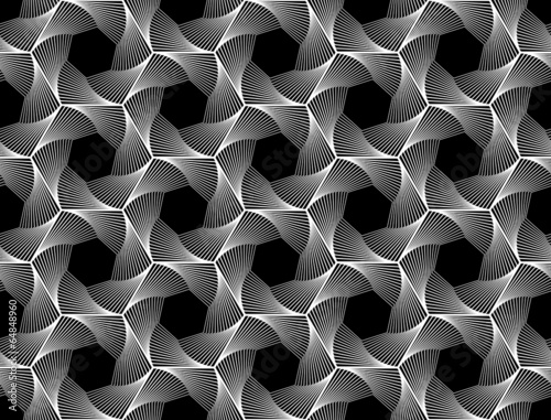 Design seamless monochrome hexagon geometric pattern