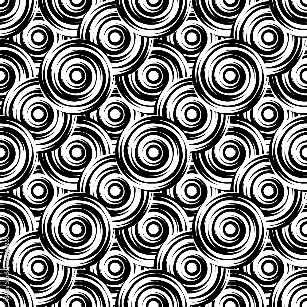 Design seamless monochrome circle pattern