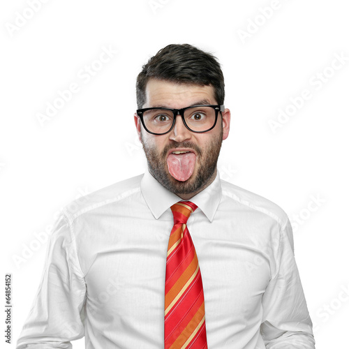 man stretched out tongue