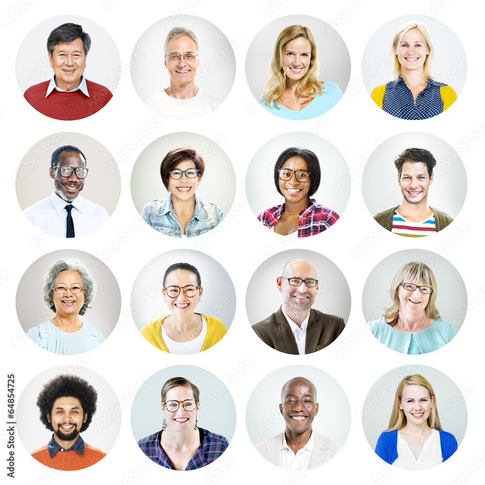 Portrait of Diverse Multiethnic Cheerful People Portrait of Diverse Multiethnic Cheerful People