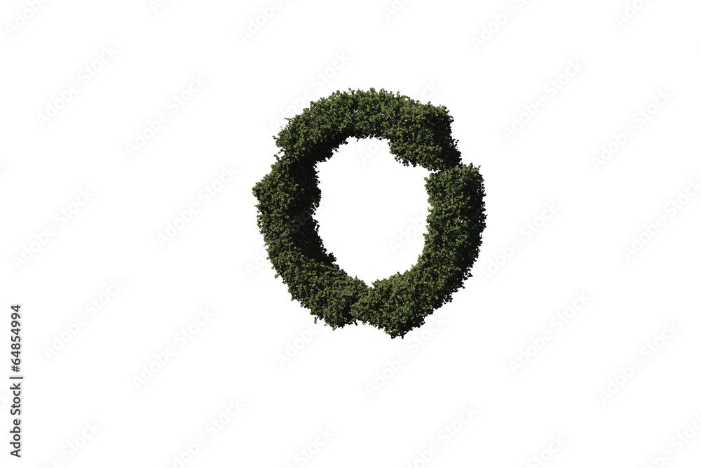 Recycling symbol made of leaves