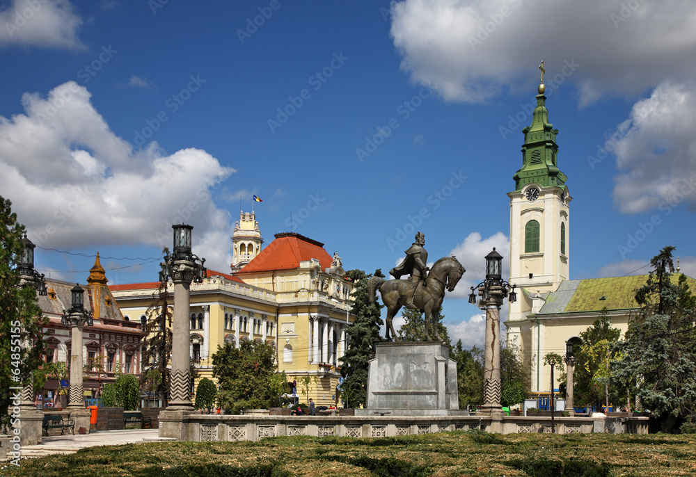 Piata Unirii (Union Square) in Oradea. Romania