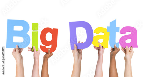 Diverse Hands Holding the Word Big Data