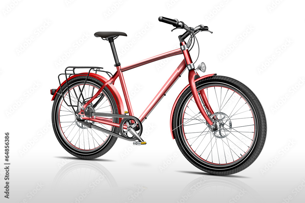 Bike, Fahrrad rot freigestellt