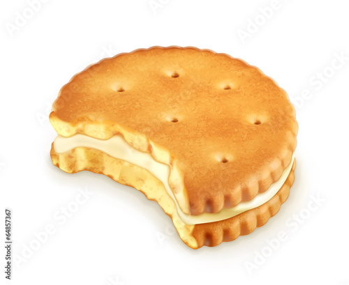 Bitten cookie, vector