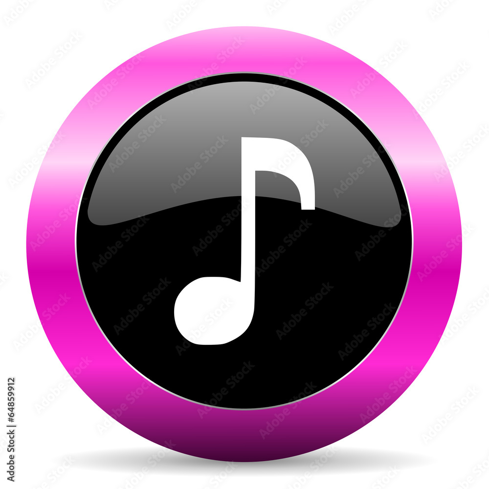 music pink glossy icon