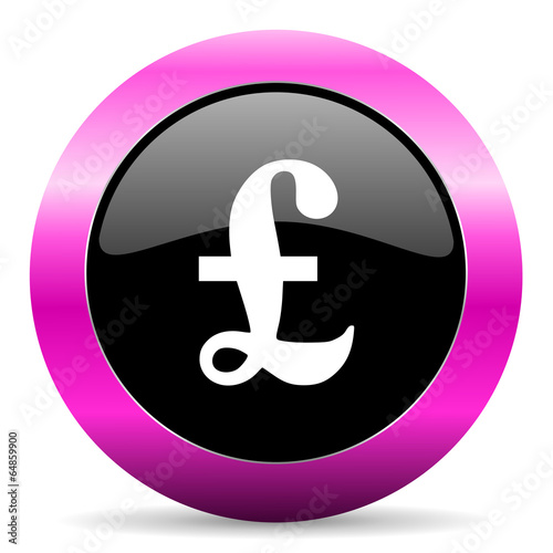 pound pink glossy icon