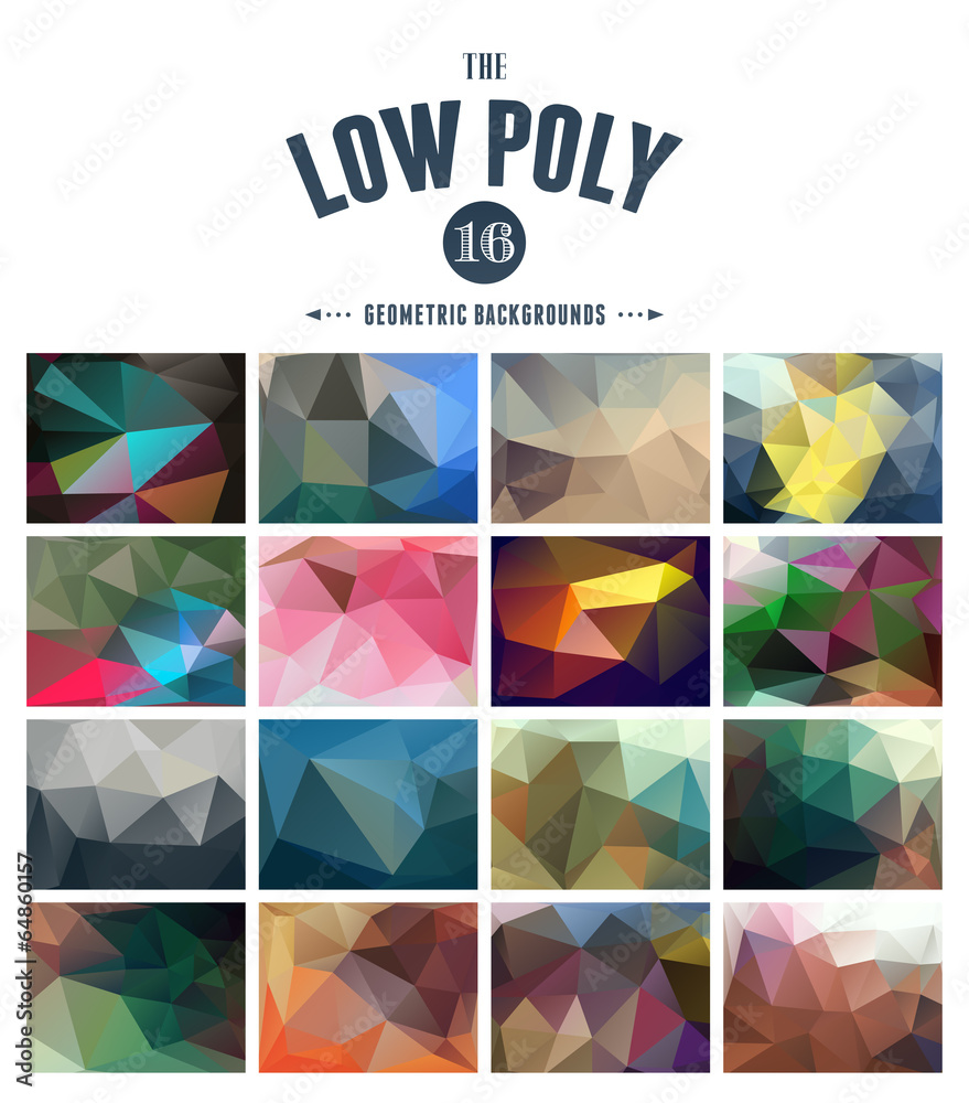 collection of abstract polygonal backgrounds