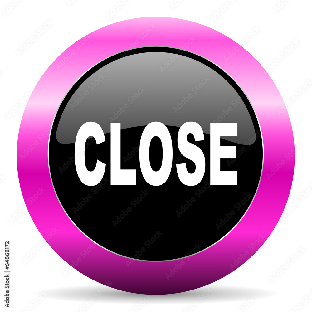 close pink glossy icon