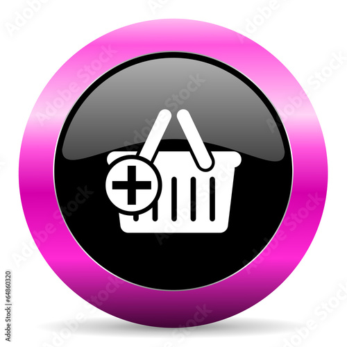 cart pink glossy icon