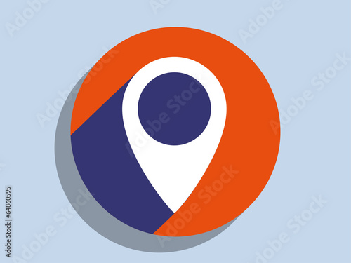 Flat long shadow icon of marker Free Download Flat long shadow icon of marker - GFXLoad