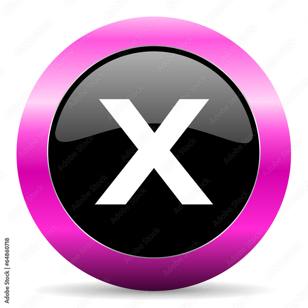 Obraz premium cancel pink glossy icon