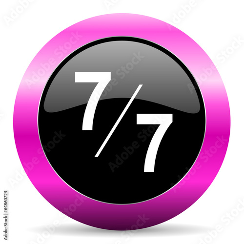 7 per 7 pink glossy icon