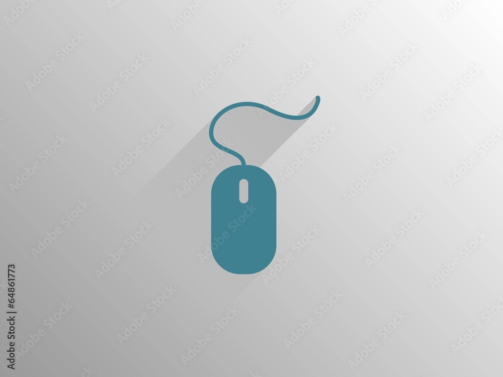 Flat long shadow icon of mouse Flat long shadow icon of mouse