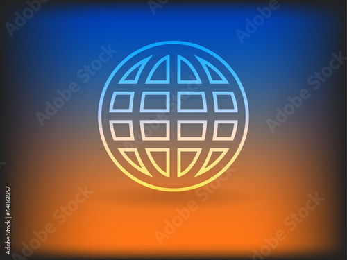 Flat icon of globe