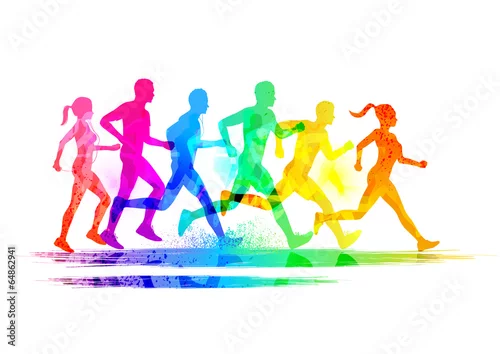 Obraz Grupa biegaczy