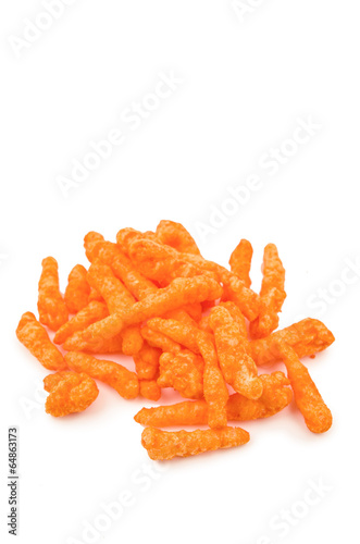 orange cheese flavoured snacks