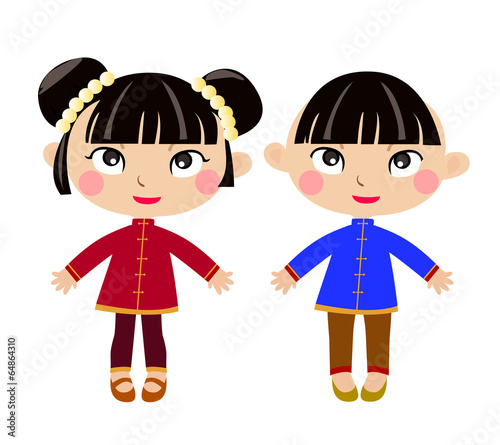 New Year Greetings_boy and girl