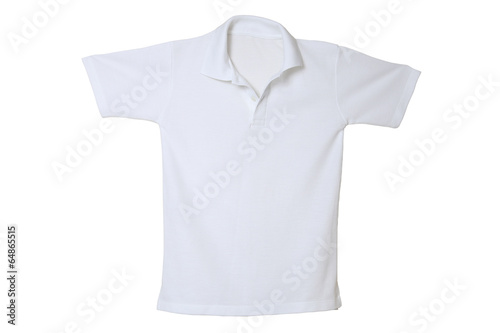 White polo shirt isolated on white background