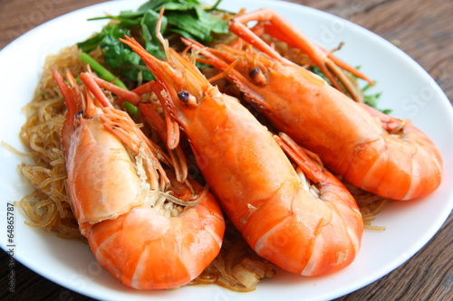 Shrimp vermicelli. Thai food