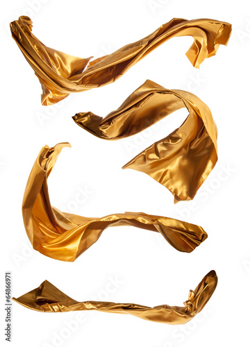 Abstract gold satins on white background photo