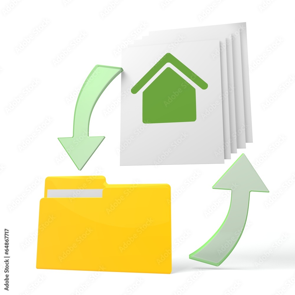 work flow file folder with building sign work flow file folder with building sign
