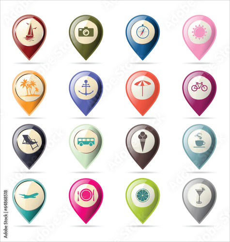 Travel map pointer collection