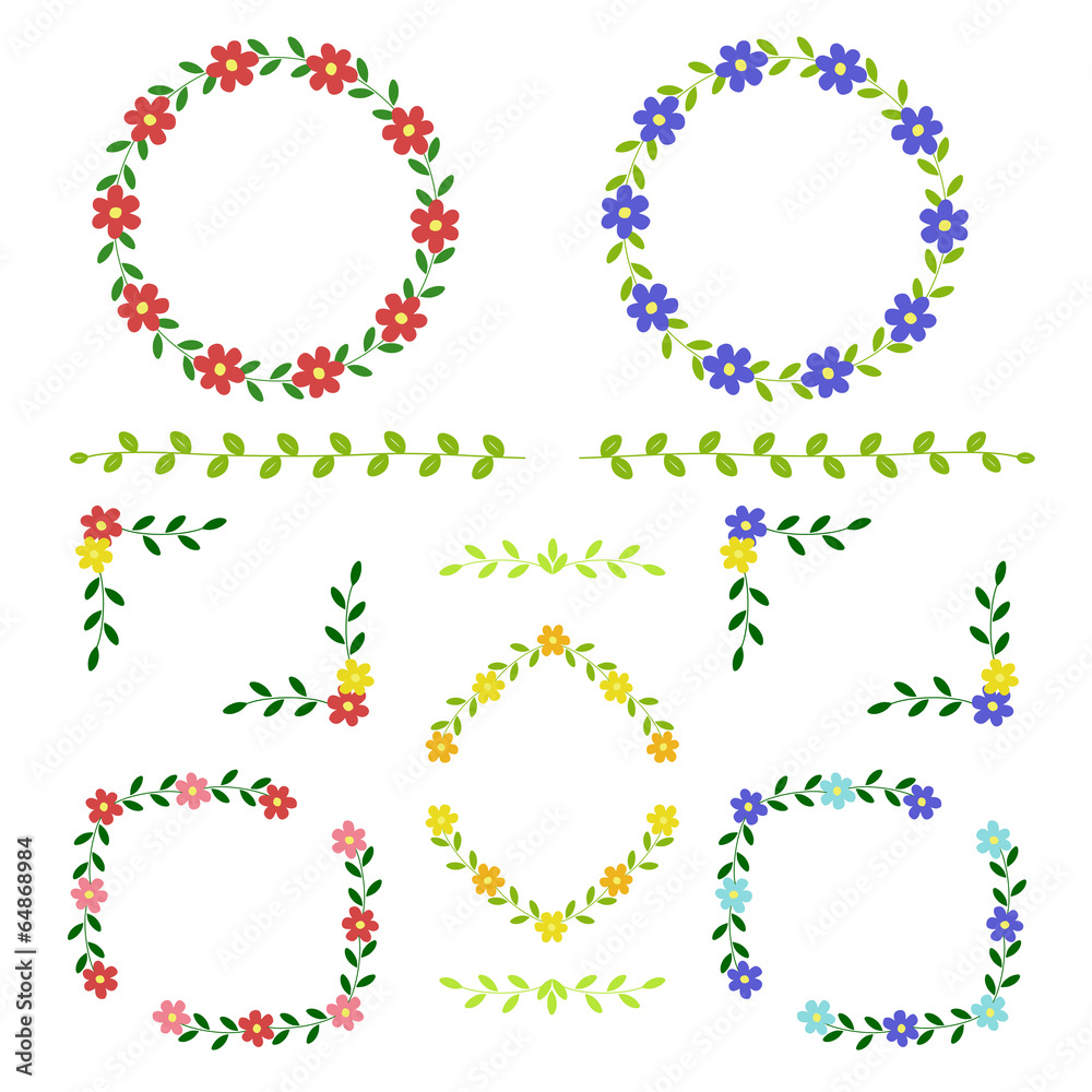 花 飾り枠 手書き Vector Eps Stock Vector Adobe Stock