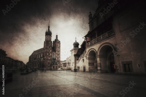 Fototapeta Kraków Stare Miasto styl retro.