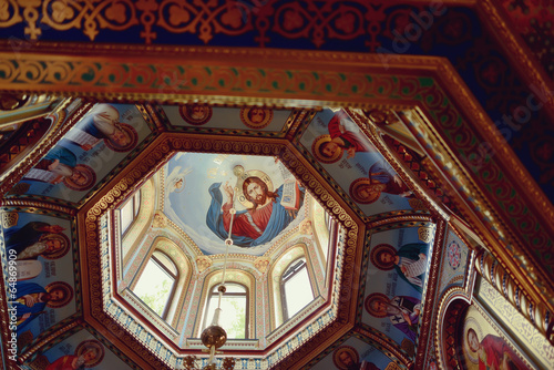 dome of the church and images of saints and big beautiful chande photo