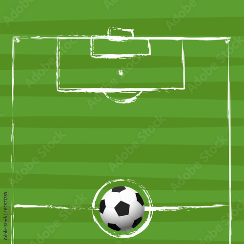 football field grunge drawing - vector illustration