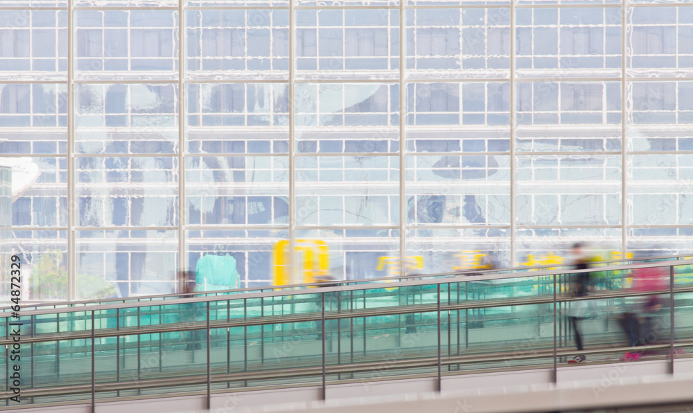 Obraz premium background of airport with travelers
