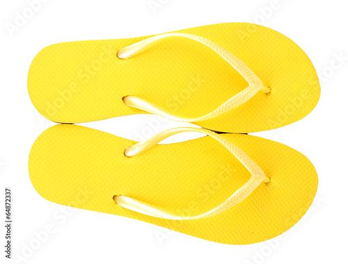 Bright flip-flops isolated on white