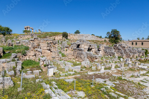 Main Agora of ancient Corinth, Peloponnese, Greece